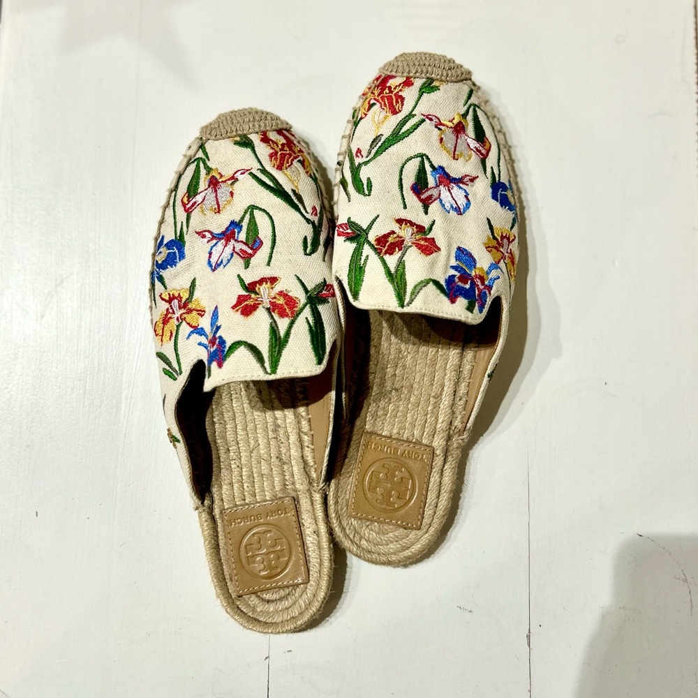 Tory Burch Floral Mules